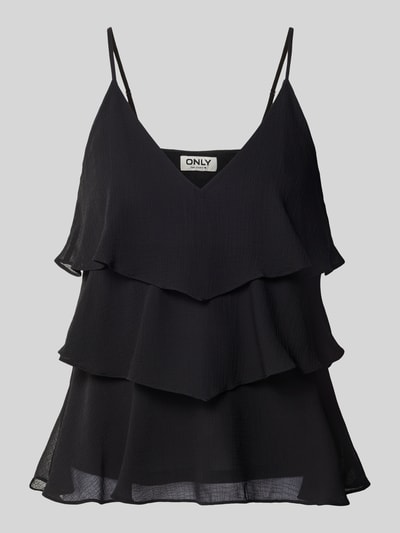 ONLY Regular Fit Trägertop mit Vollants Modell 'LINN' Black 2