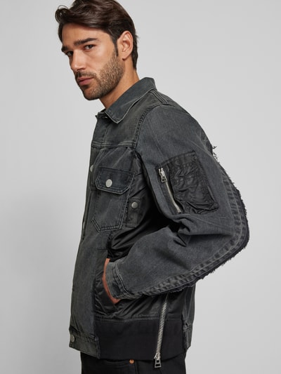 ELIAS RUMELIS Jeansjacke mit Knopfleiste Modell 'Jermain' Black 3