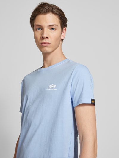 Alpha Industries T-Shirt mit Label-Print Modell 'BASIC' Hellblau 3