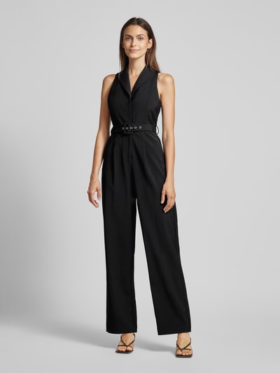 Selected Femme Straight fit jumpsuit met V-hals Zwart - 4