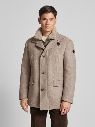 JOOP! Collection Wollmantel mit Stehkragen Modell 'Gary' Beige Melange 4