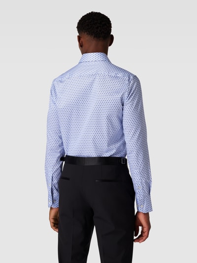 Eterna Slim Fit Premium Shirt mit Allover-Muster Modell 'Hai' Blau 5