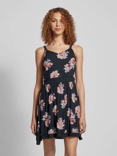 Only Mini-jurk met bloemenmotief, model 'KARMEN ANNE' Marineblauw - 4
