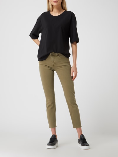 7 For All Mankind Korte slim fit jeans met stretch, model 'Roxanne' Kaki - 1