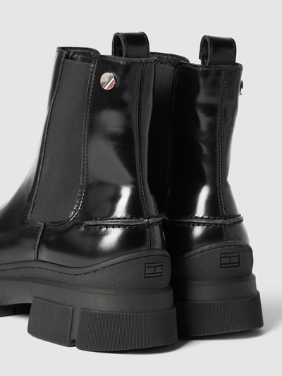 Tommy Hilfiger Chelsea boots van leer, model 'PREPPY' Zwart - 3