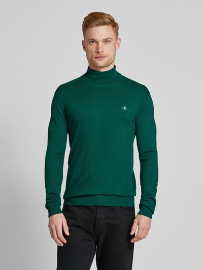 Scotch & Soda Sweter z dzianiny z golfem Zielony 4