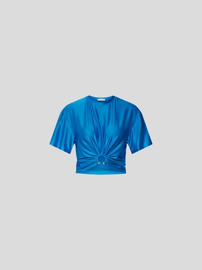 Rabanne Cropped T-Shirt aus reiner Viskose Blau 2