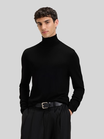 HUGO Regular fit coltrui van merinowol, model 'SAN THOMAS' Zwart - 4