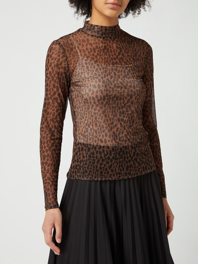 Vila Shirt mit Leopardenmuster Modell 'Gitta' Cognac 4