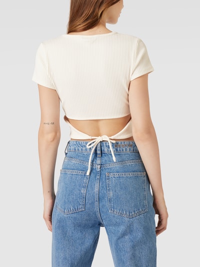 Guess Crop Shirt in Ripp-Optik Weiss 5