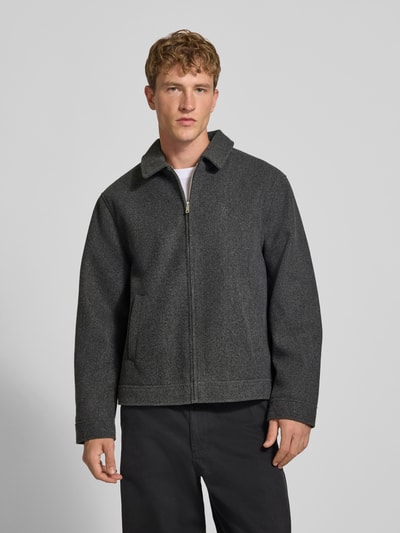 REVIEW Jacke mit Label-Stitching Anthrazit Melange 4