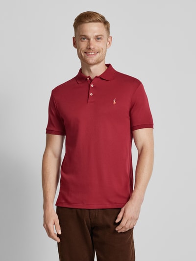 Polo Ralph Lauren Regular Fit Poloshirt mit Label-Stitching Bordeaux 4