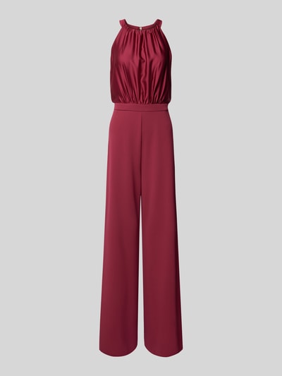 Swing Jumpsuit mit Taillenpasse Dunkelrot 2