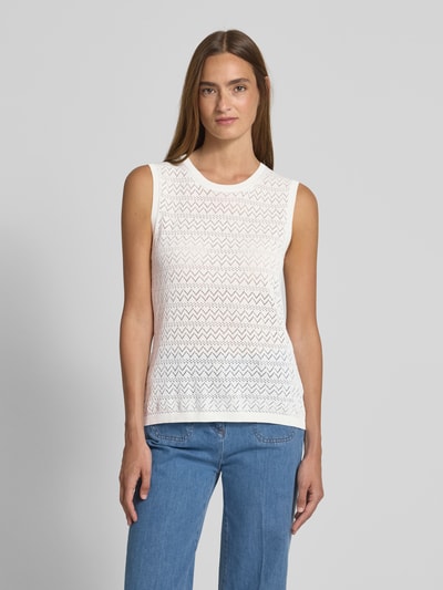 Christian Berg Woman Selection Top z dzianiny z okrągłym dekoltem Écru 4