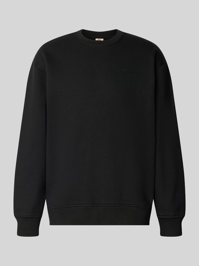 Produktfoto, schwarzes Relaxed Fit Sweatshirt aus Baumwoll-Mix von Levi's®, glatte Oberfläche, klassischer Rundhalsausschnitt