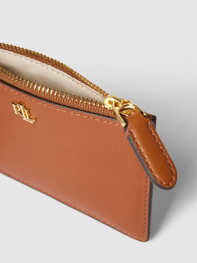 Lauren Ralph Lauren Kartenetui mit Label-Applikation Modell 'ZIP' Cognac 3