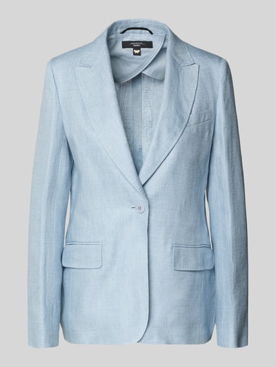 Weekend Max Mara Shaped fit blazer van puur linnen model 'NALUT' Lichtblauw - 2