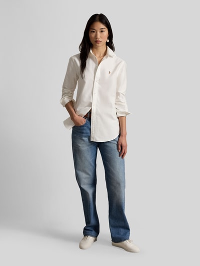Polo Ralph Lauren Regular Fit Hemdbluse aus reiner Baumwolle Weiss 1