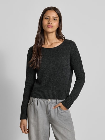 0039 Italy Strickpullover aus Kaschmir-Mix mit Rundhalsausschnitt Anthrazit 4