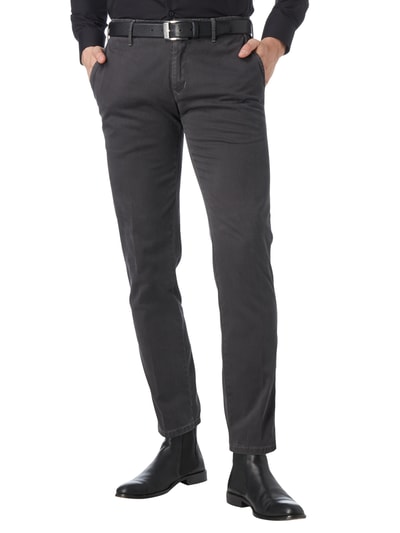 Mmx Slim Fit Chino mit feinem Allover-Muster Anthrazit 3