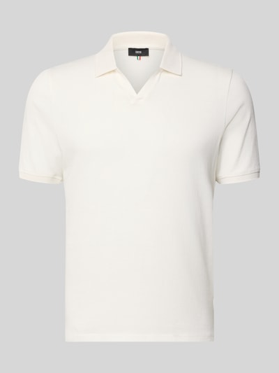 Produktfoto, Slim Fit Poloshirt mit Logo-Detail Modell 'Boll' von CINQUE aus bawełna, krój slim fit, kołnierzyk polo, z krótkim rękawem, detal z logo, elastyczne zakończenia rękawów, długość tyłu w rozmiarze M: 66 cm