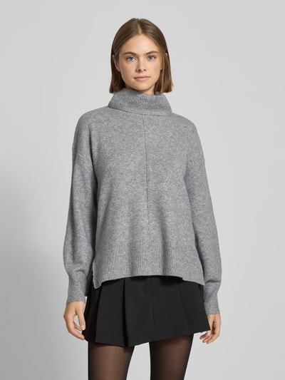 Pieces Regular Fit Rollkragenpullover mit Wollanteil Modell 'MALOU' Hellgrau 4