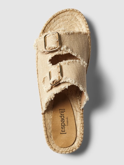 Espadrij Slippers van linnen met verstelbare riempjes Beige - 3