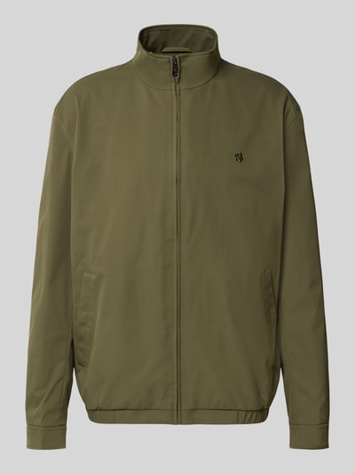 Produktfoto, olivgrüner Regular Fit Blouson mit Stehkragen Modell 'Carvo' von BOSS, glatte Oberfläche, Herren Bomberjacke / Blouson