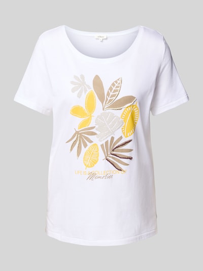 s.Oliver RED LABEL Regular Fit T-Shirt aus reiner Baumwolle Weiss 2