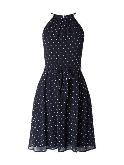 Jake*s Collection Kleid aus Chiffon mit Polka Dots Marine 2