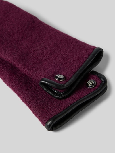 Roeckl Rękawiczki z żywej wełny z herbem Śliwkowy 2