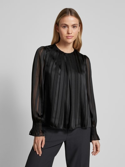 Marc Cain Relaxed Fit Bluse mit gelegten Falten BLACK 4