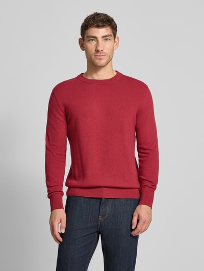 Marc O'Polo Sweter z dzianiny o kroju regular fit z mieszanki bawełny i żywej wełny Rdzawoczerwony 4