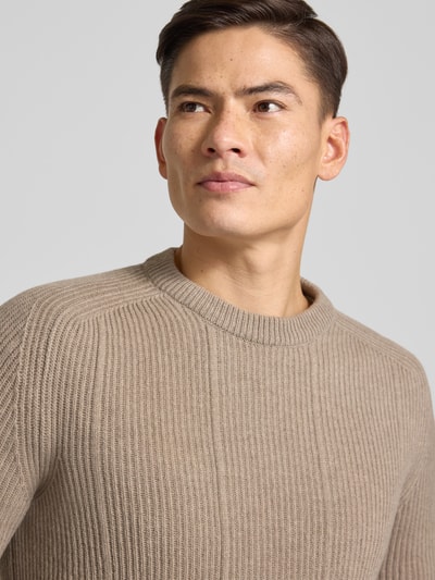 CRUNA Strickpullover aus Wolle Modell 'Fuji' Taupe 3