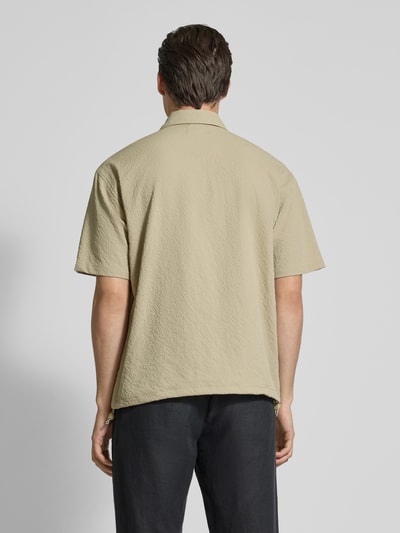 JAKE*S STUDIO MEN Regular Fit Freizeithemd mit Strukturmuster Taupe 5