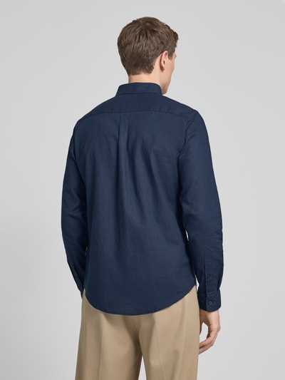 Casual Friday Regular Fit Leinenhemd mit Button-Down-Kragen Modell 'Anton' Marine 5