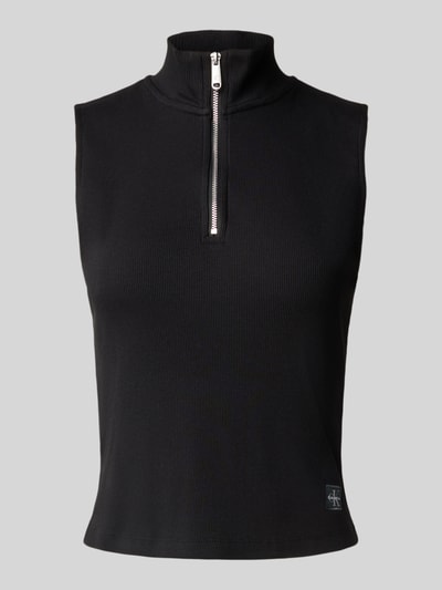 Calvin Klein Jeans Top met opstaande kraag en ritssluiting Zwart - 2
