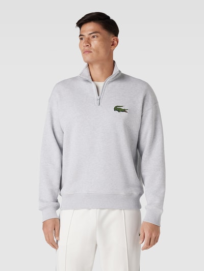 Lacoste Loose fit sweatshirt met opstaande kraag en ritssluiting Lichtgrijs gemêleerd - 4