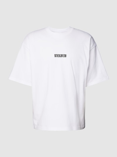 REVIEW Oversizd T-Shirt mit Logo Print Weiss 2