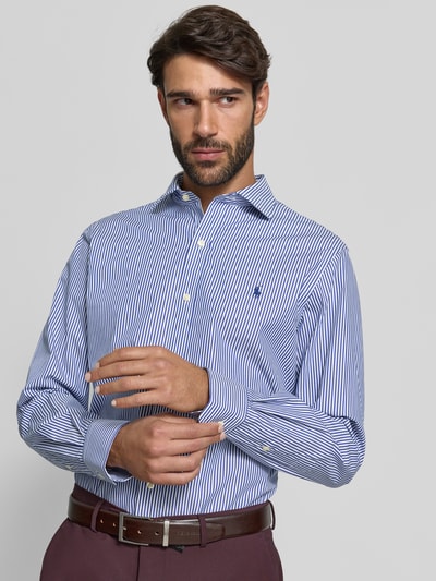 Polo Ralph Lauren Regular Fit Business-Hemd mit Logo-Stitching Royal 3
