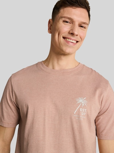 Tom Tailor Denim Regular Fit T-Shirt aus reiner Baumwolle Orange 3