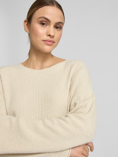 JAKE*S STUDIO WOMAN Oversized gebreide pullover met structuurmotief Beige - 3