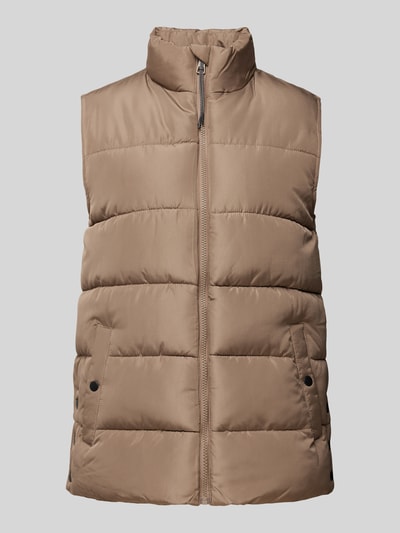 Fransa Bodywarmer met opstaande kraag, model 'mabelle' Taupe - 2