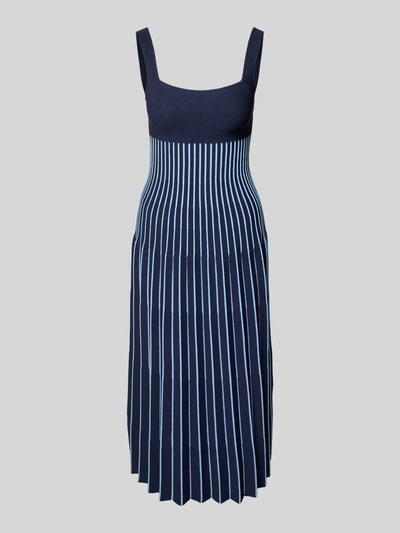 Staud Midikleid mit Plisseefalten Modell 'ELLISON' Marine 2