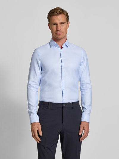 Jake*s Super slim fit zakelijk overhemd met kentkraag Bleu - 4