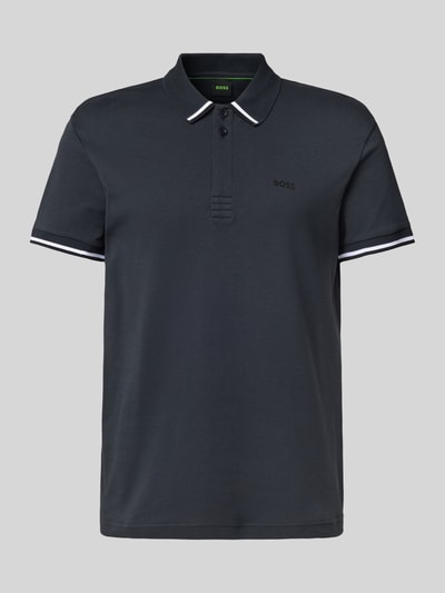 BOSS Green Regular Fit Poloshirt mit Label-Print Modell 'Paddy Lux Heritage' Dunkelblau 2