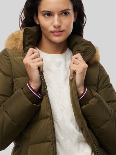 Tommy Hilfiger Steppmantel mit Teddyfell-Kapuze Modell 'TYRA' Khaki 3