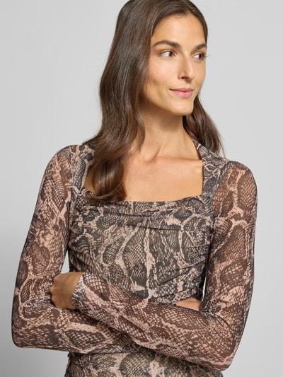 Guess Mini-jurk met vierkante hals, model 'BERNARDETTE' Lichtbruin - 3