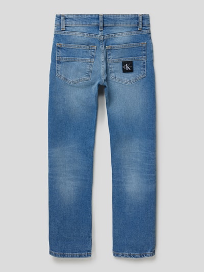 Calvin Klein Jeans Straight Fit Jeans mit Label-Stitching Blau 3