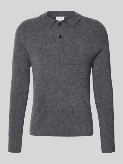FTC-Cashmere Kasjmier pullover met kentkraag Antraciet - 2